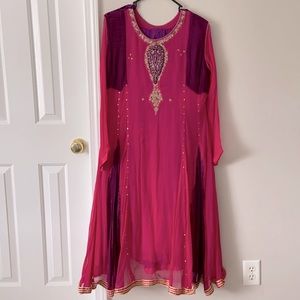 Three Piece Pakistani Maxi Dress